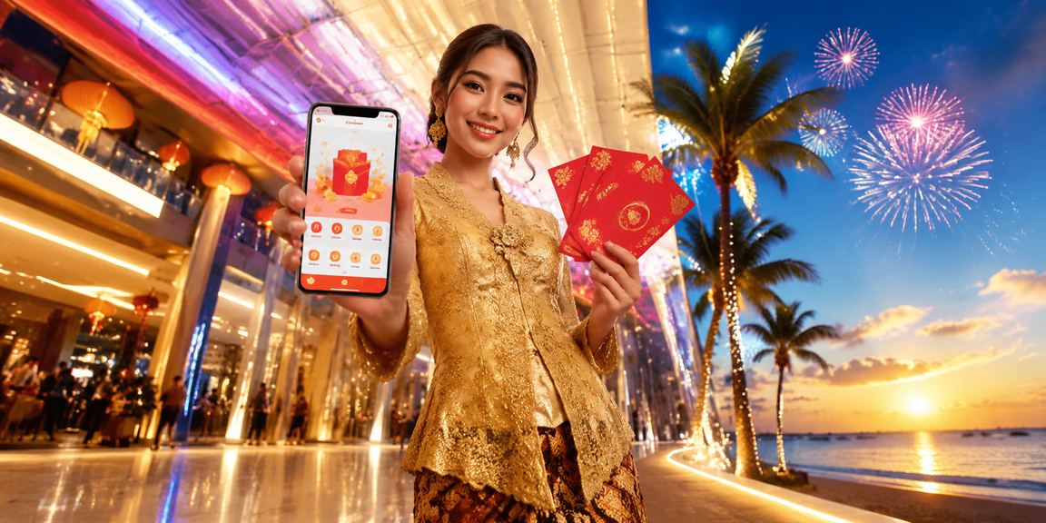 Pengguna wanita berbaju kebaya di Langkawi menerima bonus merah f80 semasa perayaan